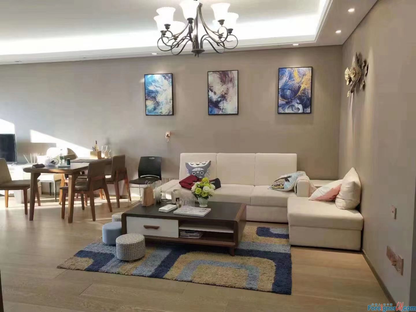  Terrific！！！ HLCC apartment rent in Suzhou/1 bedroom and 1 bathroom/,central AC, floor heating/CBD of east Jinji lake/close to Times Square and subway line1