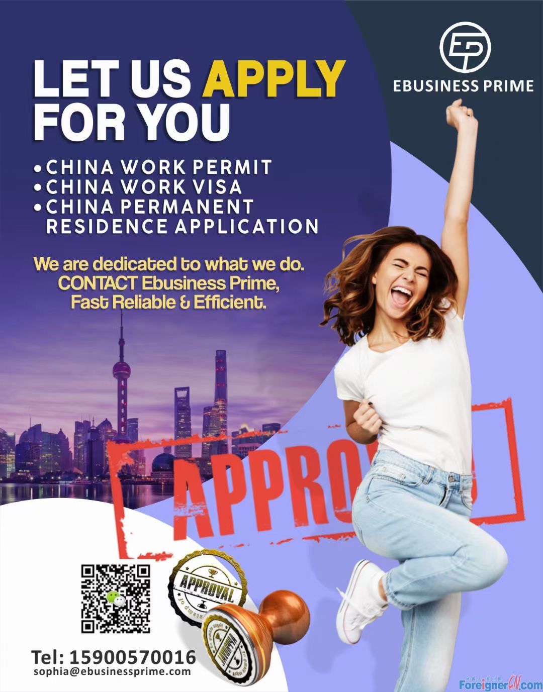 China work visa (Z visa) - Foreigner’s Work Permit (FWP) and Residence Permit service