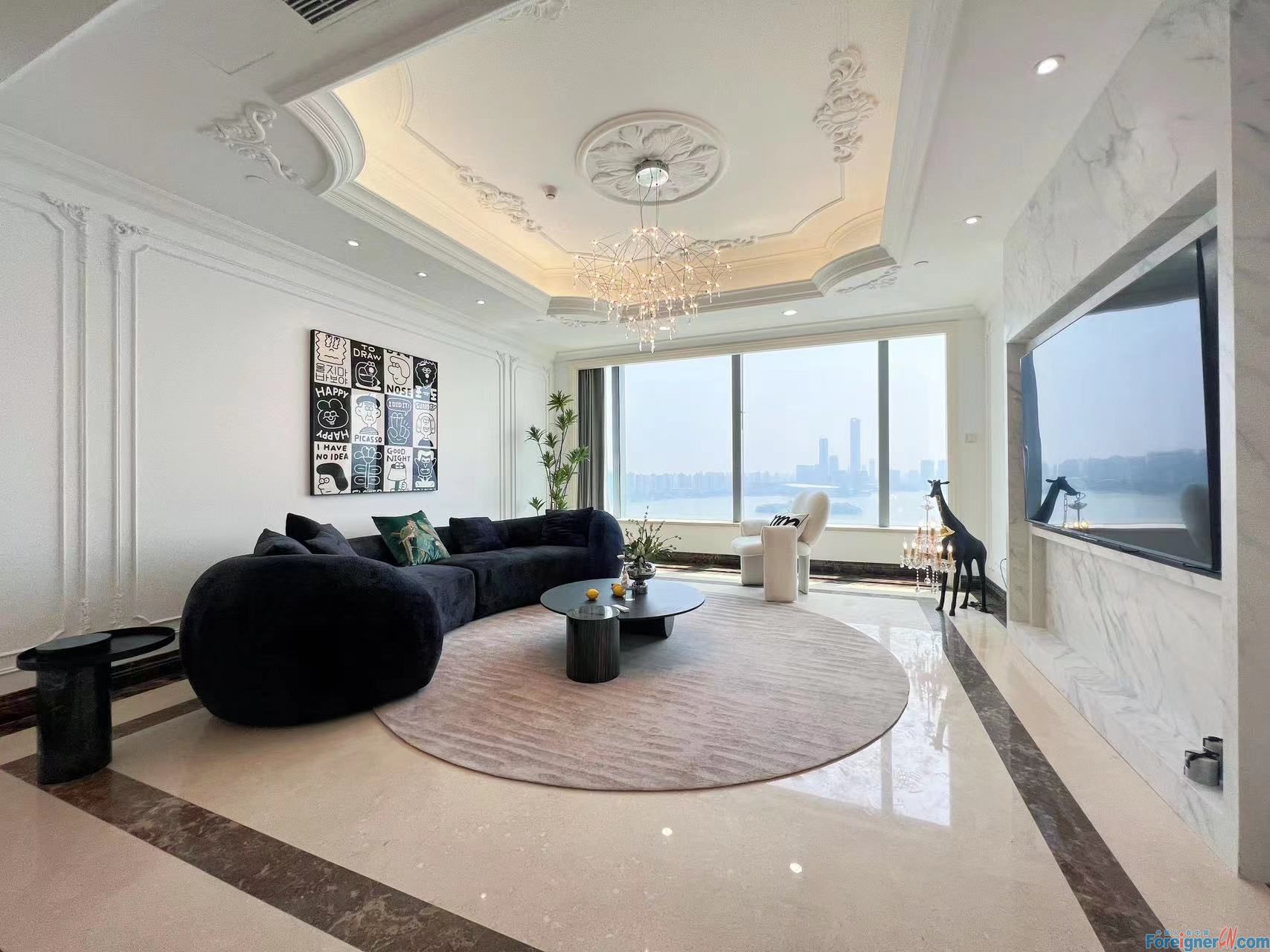 Luxurious!! High-end apartment for Expats to rent in Suzhou/4bedrooms,4baths/high floor with Jinji Lake view/Bathtub/ Close to Subway Station/Suzhou center shopping mall/a lot of Restaurants/SIP 