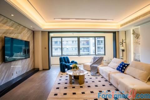 High-end!!Suzhou expats housing/New Park Mansion apartment in Suzhou / High-end apartment for expats /3 rooms/2 baths/Family friendly/ Floor heating /dryer/unique style / Central AC/Open kitchen,Built in Oven/dishwasher/Close to SSIS ,OCAC,Dulwich interna